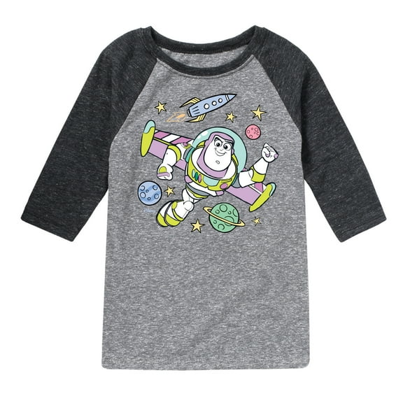 Disney's Toy Story - Buzz Space Collage - Toddler & Youth Raglan Graphic T-Shirt