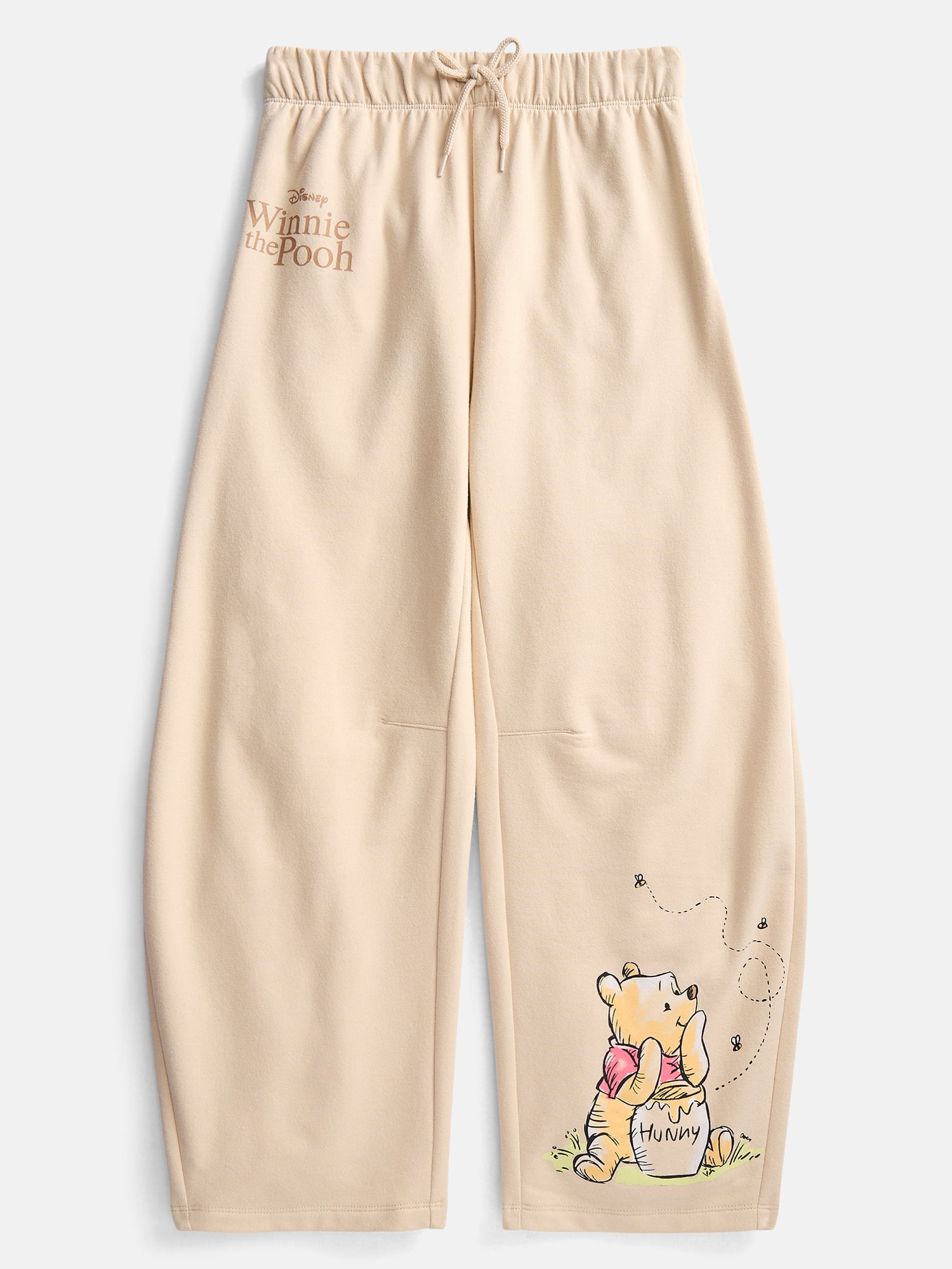 Disney Winnie the Pooh Girls Graphic Barrel Fleece Pants, Sizes 4-16