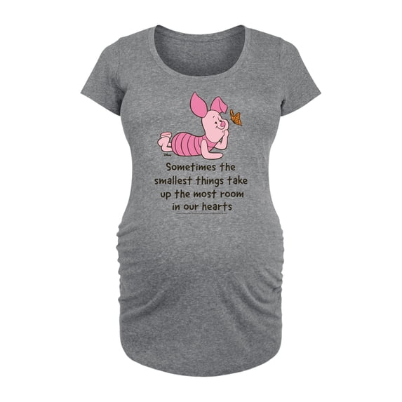 Winnie the Pooh - Piglet Smallest Things - Women's Maternity Scoop Neck Graphic T-Shirt