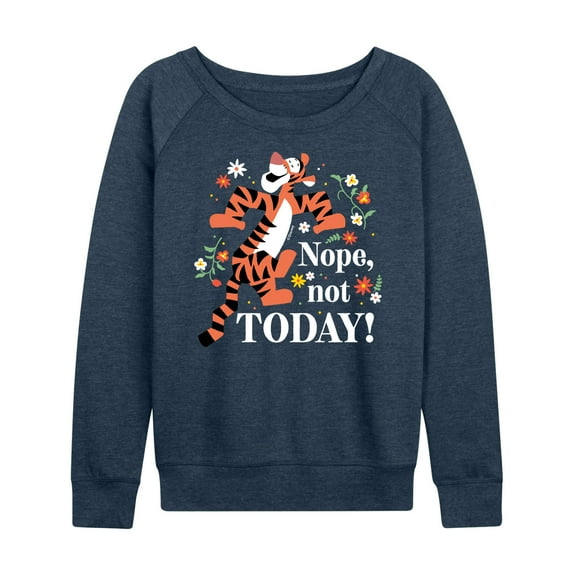 Disney's Winnie the Pooh Tigger Women's Nope Not Today Slouchy Graphic Sweatshirt Color: Blue Size: X LARGE