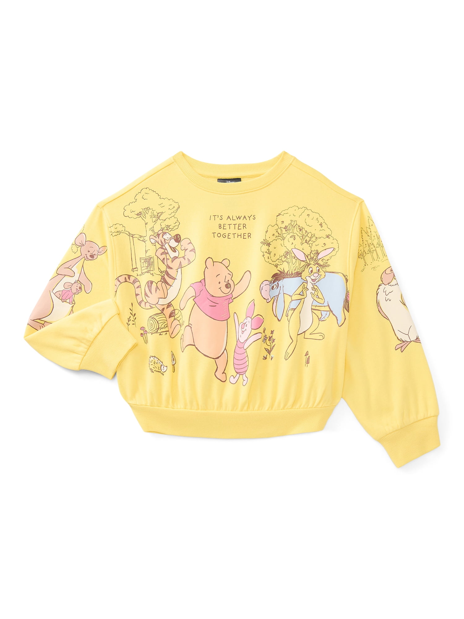 Disney's Winnie the Pooh and Friends Girls Graphic Fleece Crew Pullover, Sizes 4-16