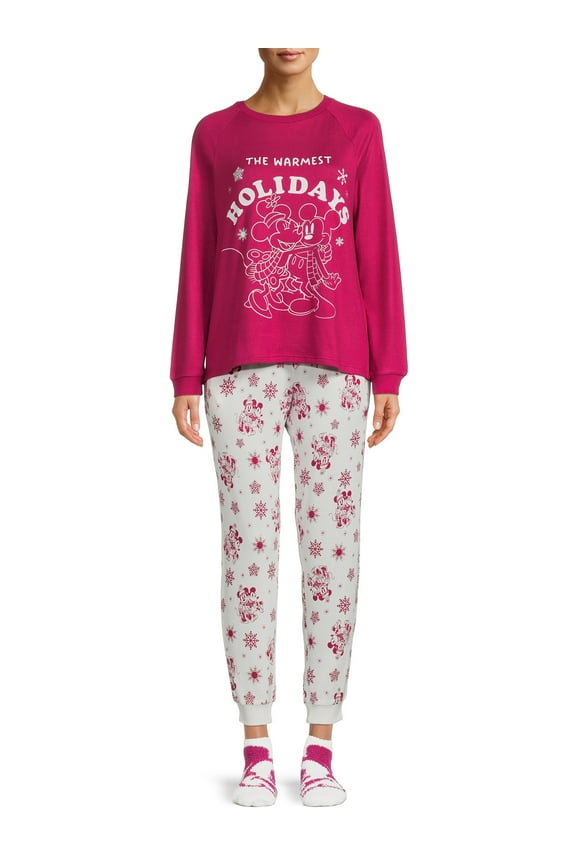 's Women's and Women's Plus Mickey Mouse Pajama Gift Set, 3-Piece