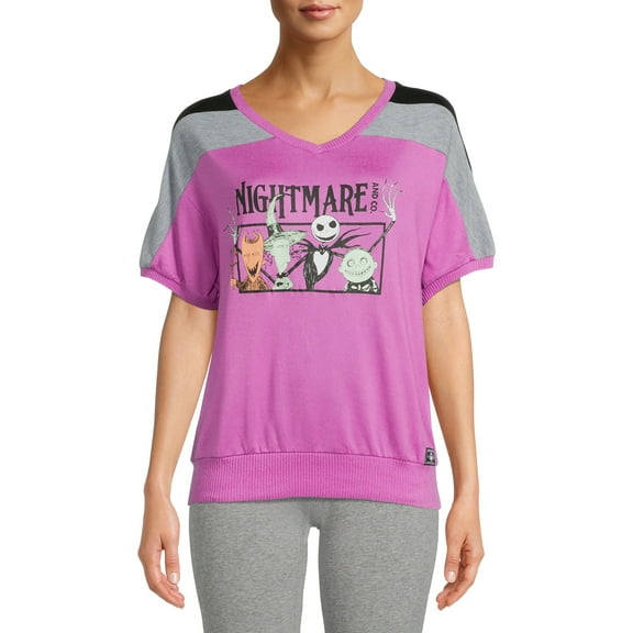 Disney's Women's and Women's Plus Size Nightmare Before Christmas Graphic Sleep Tee