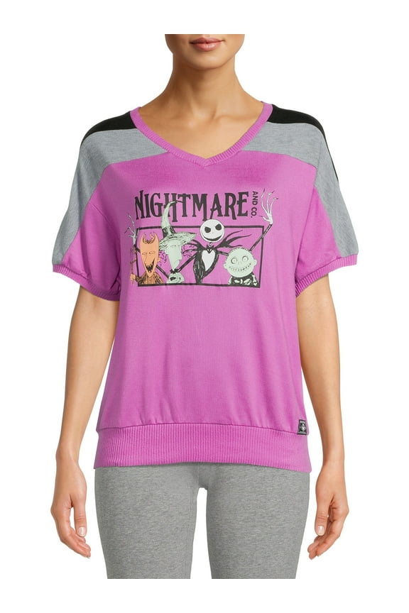 's Women's and Women's Plus Size Nightmare Before Christmas Graphic Sleep Tee