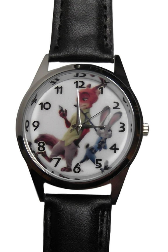 Disney's Zootopia Nick Wilde and Judy Hopps Genuine Leather Band Wrist Watch