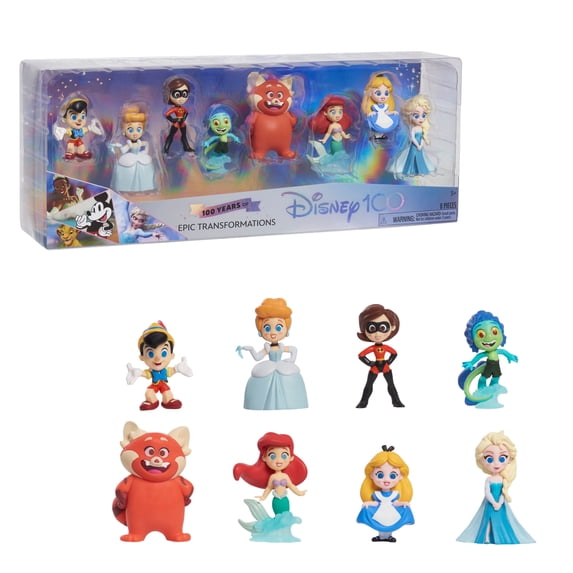 Disney100 Years of Epic Transformations Celebration Collection Limited Edition 8-piece Figure Pack, Kids Toys for Ages 3 up