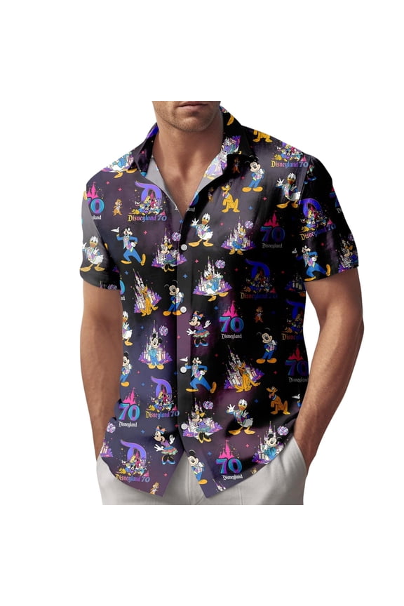 Disneyland 70th Anniversary Hawaii Shirt, Mickey Disneyland 70th Anniversary Man Shorts, Disneyland Summer Shirt