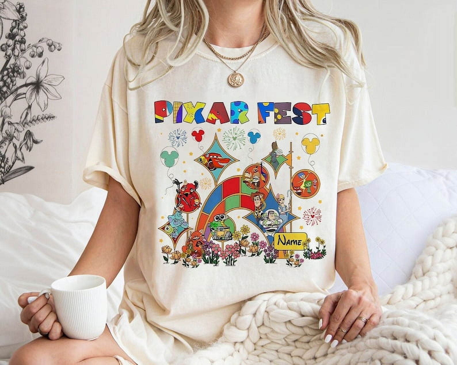 Disneyland Castle Pixar Fest 2024 Shirt, Disney Characters Celebrating