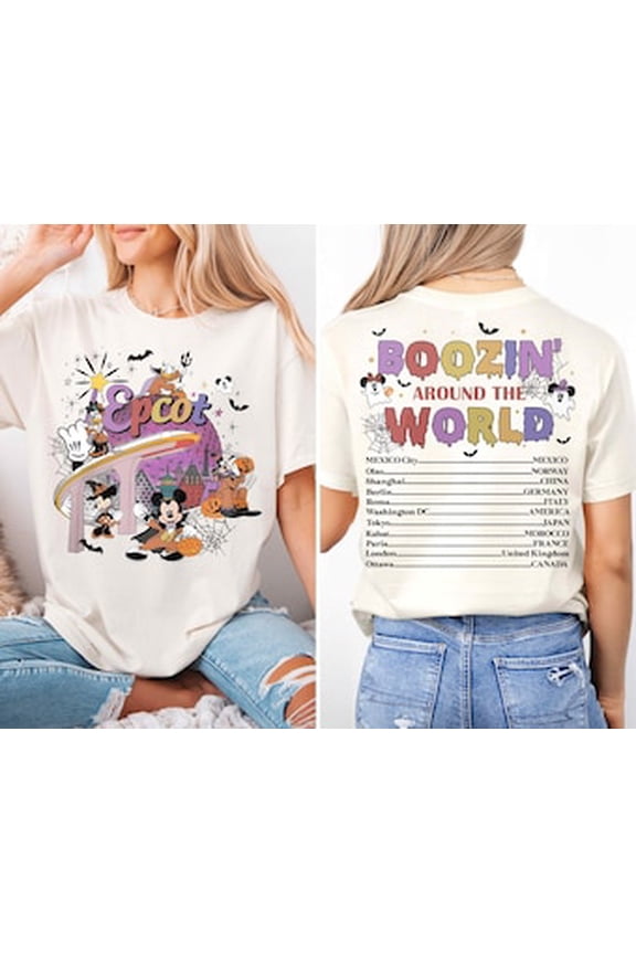 Disneyland Epcot Halloween, Mickey Halloween Trip, Boozing Around The World, Epcot Mickey Vampire, White Tshirt