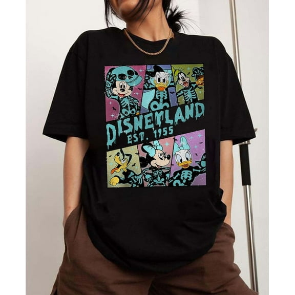 Disneyland Est. 1955 Halloween Shirt, Mickey and Friends Shirt, Disney Halloween Party Tee, Disneyland Halloween Shirt,L Color,Size 1