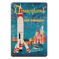 thumbnail image 1 of Disneyland Los Angeles - Tomorrowland - Vintage Travel Poster by David Klein c.1955 - 8 x 12 inch Vintage Wood Art Sign, 1 of 4