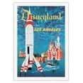 thumbnail image 1 of Disneyland Los Angeles - Tomorrowland - Vintage Travel Poster by David Klein c.1955 - Fine Art Rolled Canvas Print 27in x 40in, 1 of 4