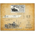thumbnail image 1 of Disneyland Mark Twain Steamboat Art Print - 11x14 Unframed Patent Print - Great Room Decor or Gift for Disney Fans, 1 of 6