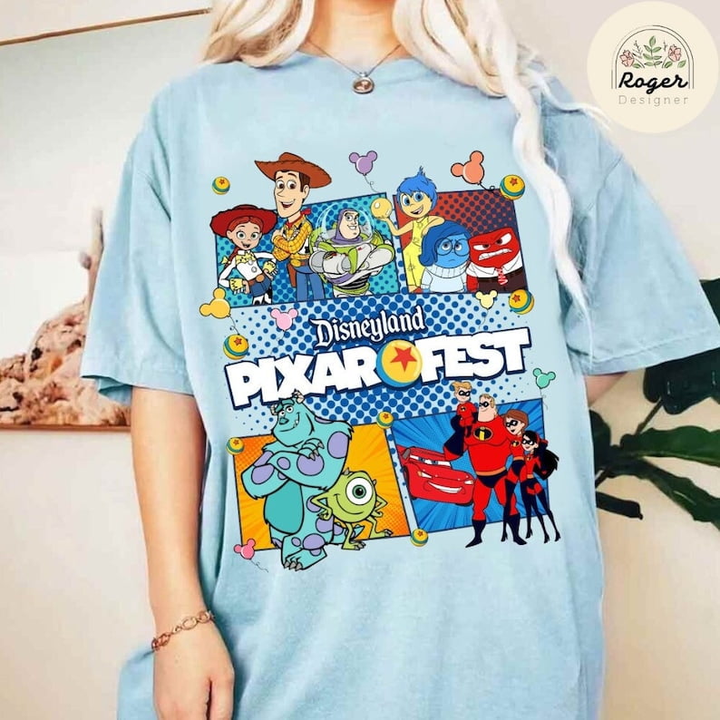 Disneyland Pixar Fest 2024 Shirt, Disney Pixar Movie Characters Group