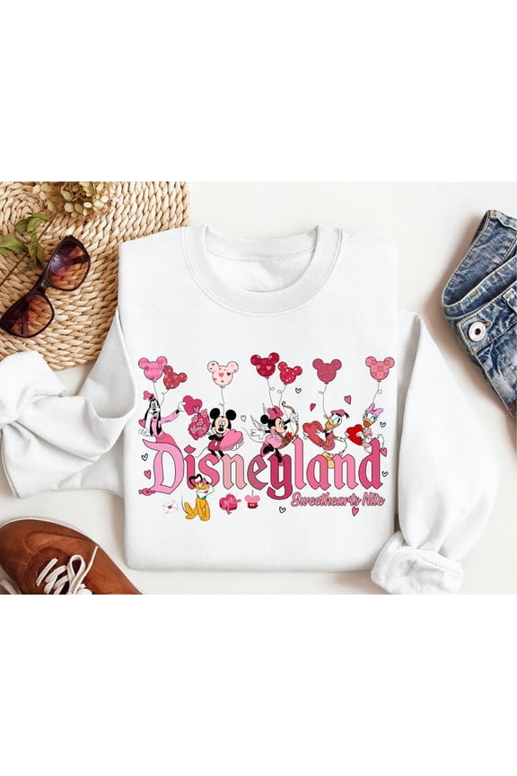 Disneyland Sweathearts Nite Mickey And Friends Love Day Sweatshirt All size S-3XL