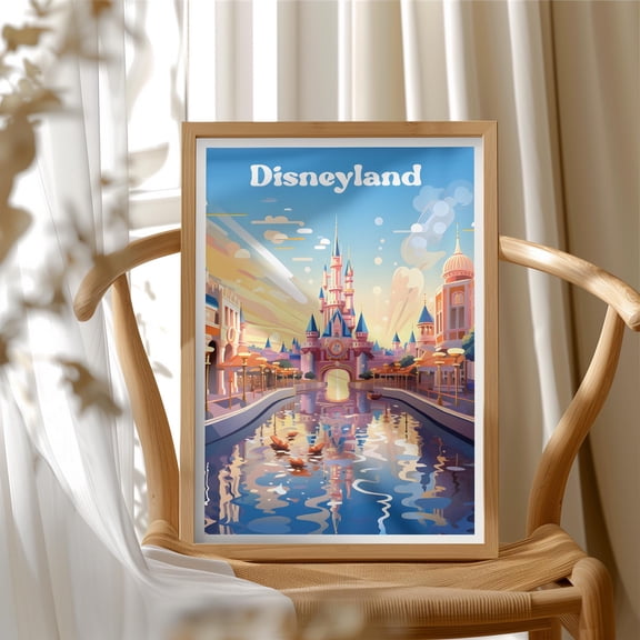 Disneyland Wall Art Poster, Magical Castle Art Poster, Kids Room Poster, Whimsical Theme Park Print, Children's Room Magical , Poster Print Only
