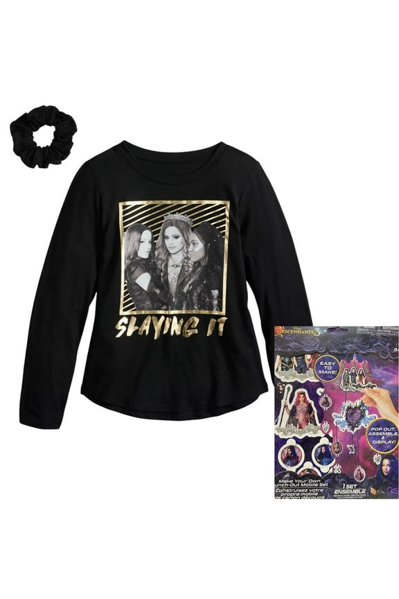Disneys Descendants Girls Tee Scrunchie & Mobile L14