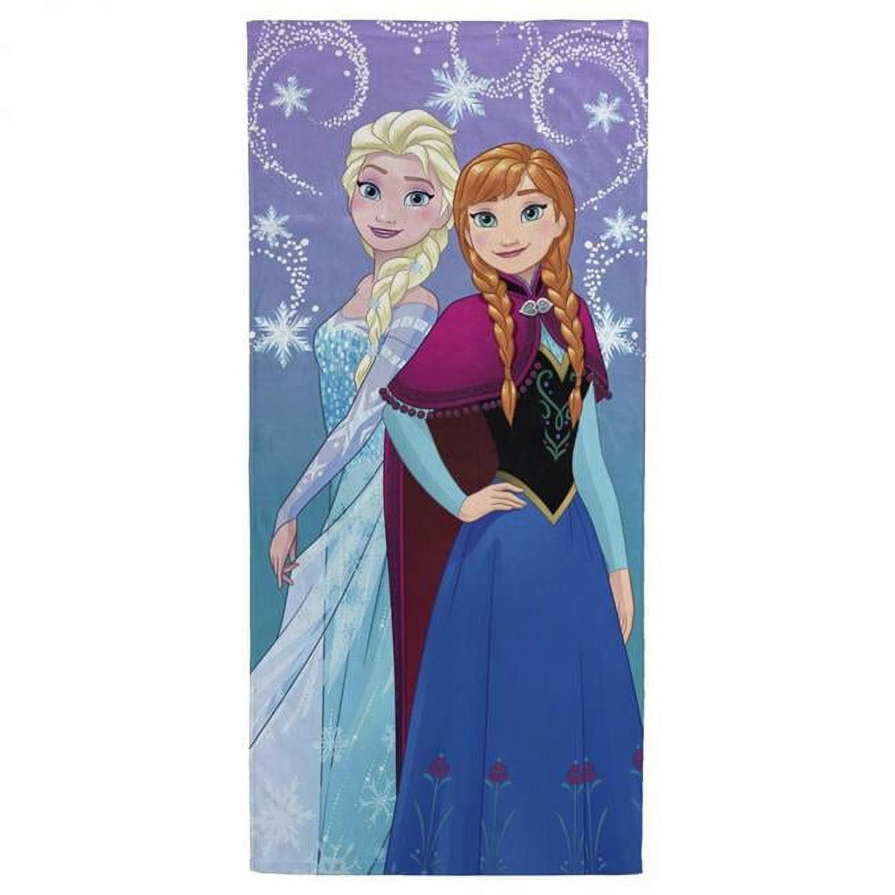 Disneys Elsa & Anna Swirls of Magic Beach Towel, Blue