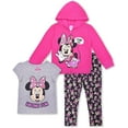 thumbnail image 1 of Disneys Minnie Mouse 3 Pack Shirt, Jacket and Leggings Set for Kids, Active Wear for Girls, Size 2T, 1 of 7