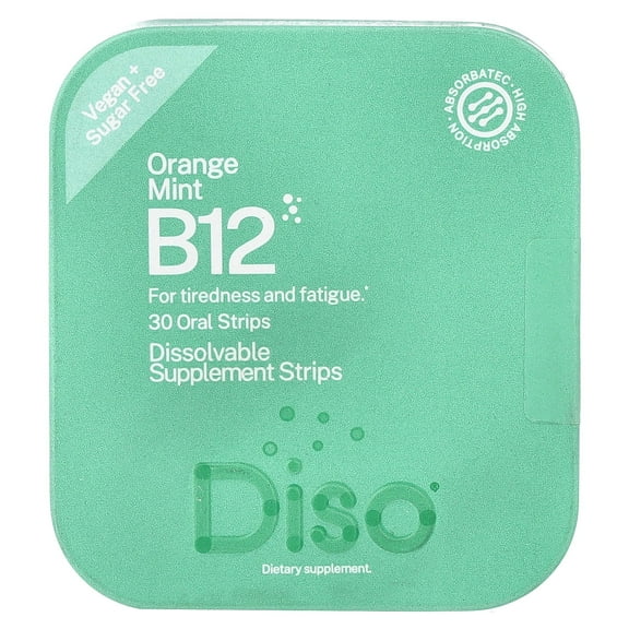 Diso B12, Orange Mint, 30 Oral Strips