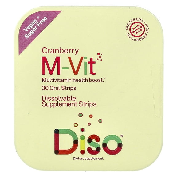Diso M-Vit, Cranberry, 30 Oral Strips