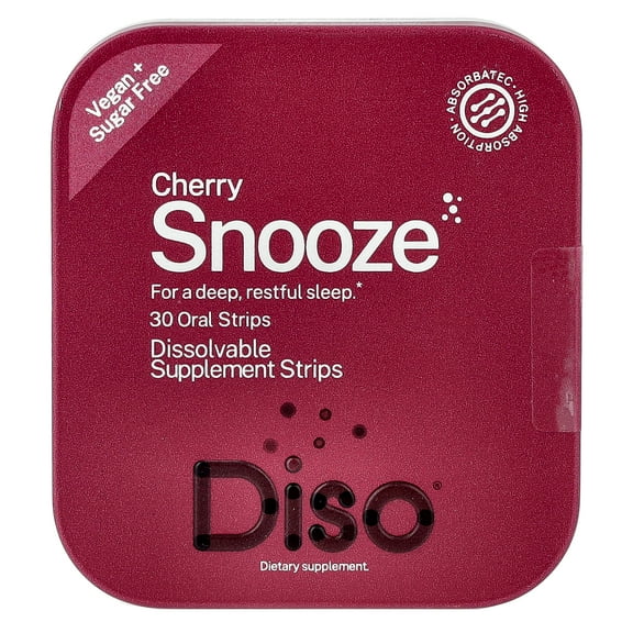 Diso Snooze, Cherry, 30 Oral Strips