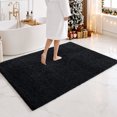 thumbnail image 1 of Disolla 48 x 70 Black Ultra Thick Plush Fluffy Microfiber Bath Mat & Non Slip Washable Bath Rug, Shaggy Floor Mat, 1 of 7