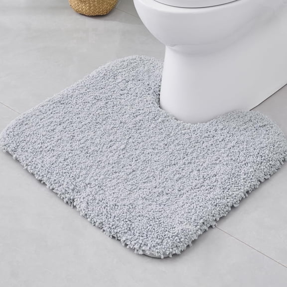 Disolla Bathroom Rugs Silver 22 x 24 Ultra Thick Plush Fluffy Microfiber Bath Mat Non Slip Bath Carpet Absorbent Washable Dry Mats for Bathroom Floor Bath Rug