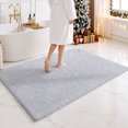 thumbnail image 1 of Disolla 36 x 60 Silver Ultra Thick Plush Fluffy Microfiber Bath Mat & Non Slip Washable Bath Rug, Shaggy Floor Mat, 1 of 7