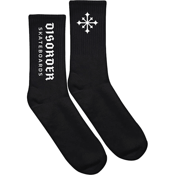 Disorder Logo Crew Socks Blk/Wht