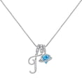 thumbnail image 1 of Farcauo T 3-Circle Diamond-Encrusted Blue Heart-Shaped Crystal Silver Initial A-Z Pendant Necklace Layer Jewelry for Women- 18K Silver Plated Letter Tiny Initial Necklaces Birthday Gifts for Women, 1 of 8