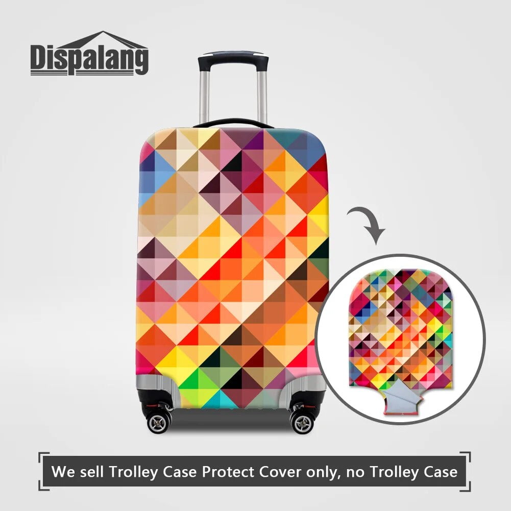Dispalang 4 Sizes Case For A Suitcase Protective Cover Geometry Flowers