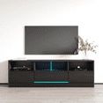 thumbnail image 1 of Disparo 06 TV Stand for TVs up to 70", Modern High Gloss 63" Entertainment Center, TV Media Console with Storage Cabinets and LED Lights, 1 of 4