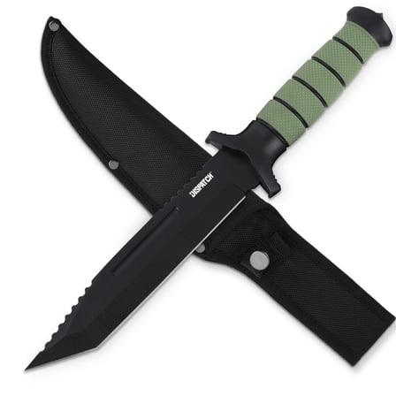 Dispatch 14 Inch Fixed Blade Knives With Nylon Sheath Hunting Knives Set Camping Knife With Glass Breaker