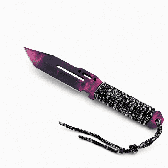 Dispatch 4.5" Multi-Color Fixed Blade Hunting Knife, Outdoor Full Tang Camping Knife, Cord Wrapped Handle with Lanyard Hole