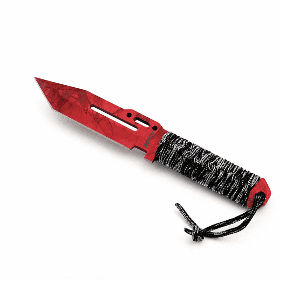 Dispatch 4.6" Multi-Color Fixed Blade, Hunting Knife,Camping Knife with Leather Sheath and Handle with Cord