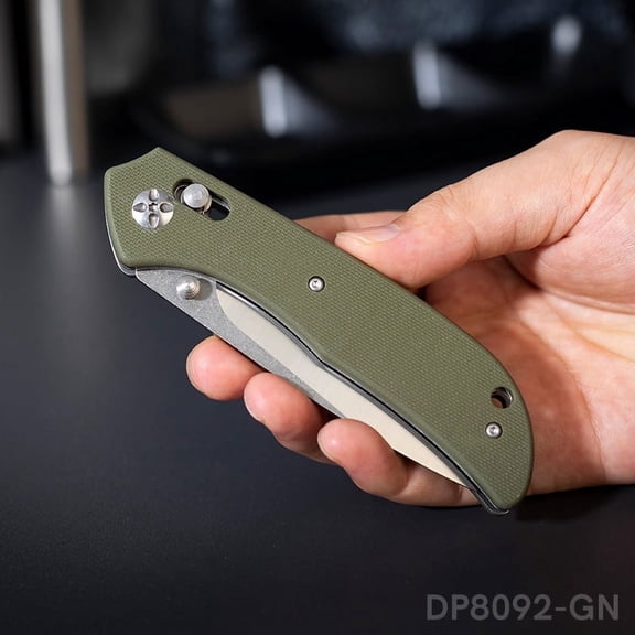 Dispatch 4.7" 8CR Blade Pocket Knife,Green G10 Handle Folding Pocket Knife with Clip