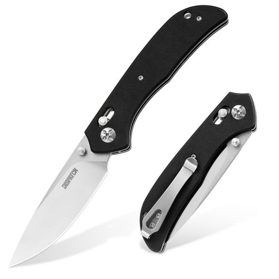 Dispatch 4.7" Folding Pocket Knife 8CR Stone Washed Blade G10 Handle X-Lock With Clip EDC,Black