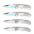 thumbnail image 1 of Dispatch 4PCS 4.5” Folding Pocket Knife with Aluminum Handle and Clip, 3Cr Brushed Finish blade(Rainbow & Silver), 1 of 6