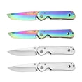 thumbnail image 1 of Dispatch 4PCS 5.3” Folding Pocket Knife, 3Cr13 Steel Blade, Pocket Knife with Non-Slip Steel Handle & Pocket Clip(Rainbow & Silver), 1 of 6