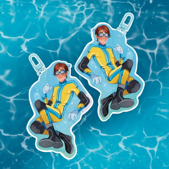 Dispatch SDN | Waterboy Double Sided Epoxy Charm | Videogame Accessory Gift (1 keychain)