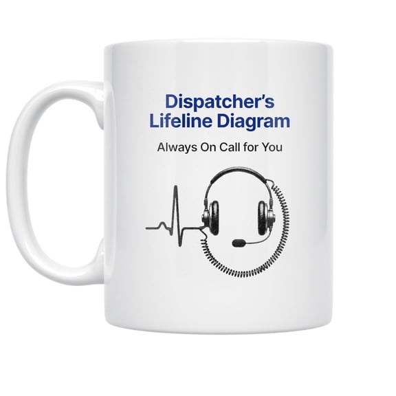 Dispatcher 11 oz Coffee Mug - Lifeline Tribute Design White Ceramic