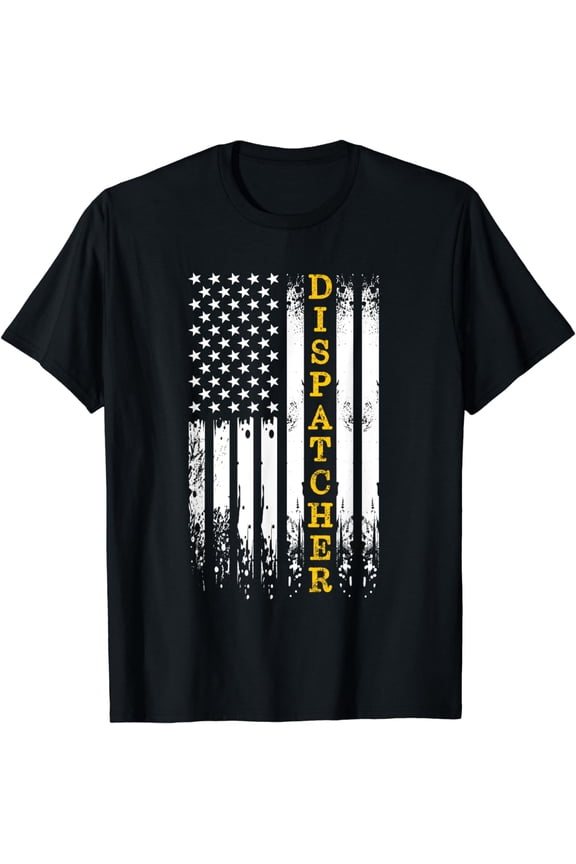 Dispatcher - 911 Operator Thin Gold Yellow Line Dispatcher T-Shirt