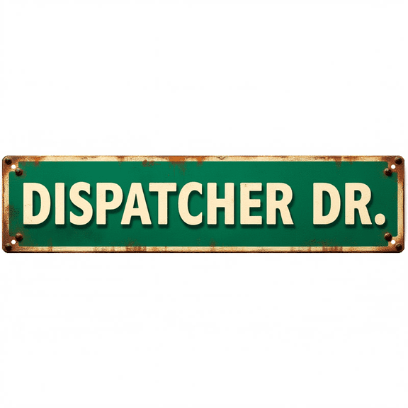 Dispatcher Dr Tin Sign - 16x4 Inch - Ideal for Office, Control Room, Man Cave Decor - Funny Metal Signs, Professional Decor