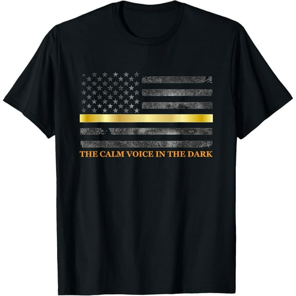 Dispatcher Gifts - Thin Gold Line - Thin Yellow Line 911 T-Shirt100%cotton