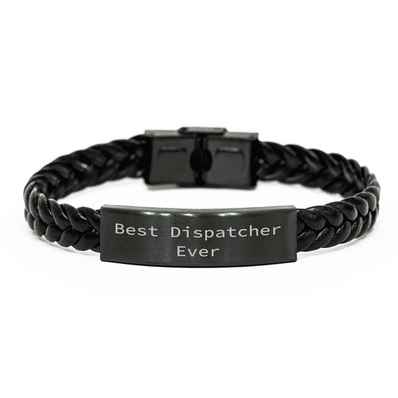 Dispatcher Gifts from Friends, Funny Quote Interlaced Leather Bracelet, Unique Father's Day Presents for Him, Best Dispatcher Ever