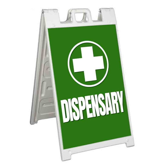 Dispensary (24" X 36") Standard A-Frame Signicade, Includes Decal Applied To Stand
