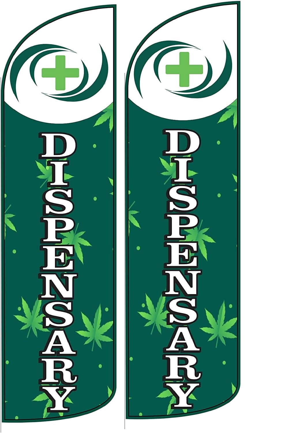 Dispensary Super Flag Without Pole | 2 Pack | Advertisement /Business Flags | Feather Flag |