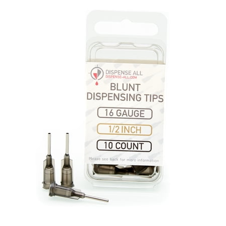 Dispense All - 16 Gauge 1/2 Inch Blunt Tipped Dispensing Needle, Luer Lock, 10 Count