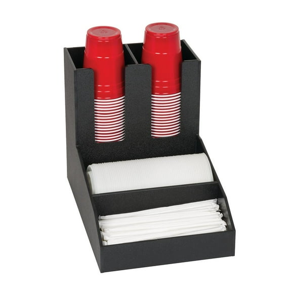 Dispense-Rite - CLCO-2BT - Four Compartment Countertop Cup, Lid, Straw And Condiment Organizer
